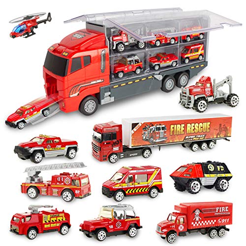 Jenilily Feuerwehrauto Krankenwagen Feuerwehr Groß Autos Spielzeug ab 2 3 4 5 Jahr Kinder Junge Mädchen von Jenilily