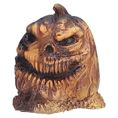 Jenngaoo Kürbiskopf-Licht Deko aus Harz, Halloween-Skulptur mit Beleuchtungsfunktion, Grusel-Partydekoration für Heim- und Horrorveranstaltungen (C) von Jenngaoo