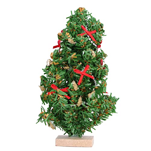 Jenngaoo Mini Tabletop Weihnachtsbaum, 1:12 Skala 4,7 Zoll lebensechter Puppenhausdekoration, Birch- und Nylonmaterial Desktop -Ornament für Zuhause, Büro, Puppenhauszubehör, von Jenngaoo