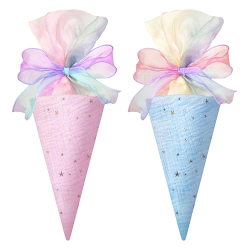 Jennytim 2er-Pack Geschenktüten Erster Schultag Kleine Geschenkbeutel für Jungen & Mädchen, Schultüten-Füller, Süßigkeitenbeutel, Schüler-Konfetti-Tüten für Einschulung von Jennytim