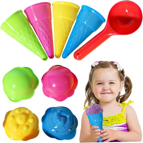 Sandspielzeug für Kinder Eismodell Spielset mit Bechern, Waffelhörnchen, Löffeln Zubehör Kreatives Strandspielzeug für Mädchen Jungen Buntes Sandkasten-Set für Sommer Strand Sandspielzeug für Kinder Eismodell Spielset mit Bechern, Waffelhörnchen, Löffeln Zubehör Kreatives Strandspielzeug für Mädchen Jungen Buntes Sandkasten-Set für Sommer Strand von Jennytim