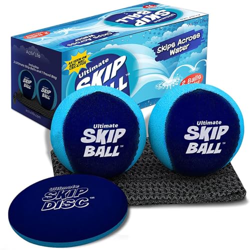 Wasserball klein Schwimmender Ballsport für Strand & Pool Robustes Strandspielzeug für Kinder Jungen & Mädchen Trainiert Motorik & Koordination – Inkl. Netzbeutel für Transport (Blau) von Jennytim