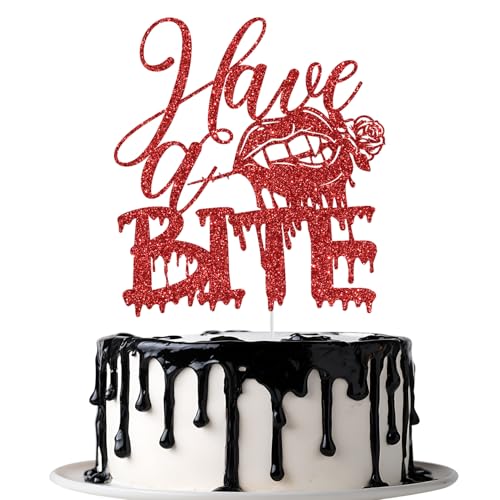 Have a Bite Cake Topper, Vampir Themed Birthday Cake Decorations, Halloween Horror Zombie Vampire Birthday Party Decorations, Red Glitter Have a Bite Cake Topper, Vampir Themed Birthday Cake Decorations, Halloween Horror Zombie Vampire Birthday Party Decorations, Red Glitter von Jenrtvis