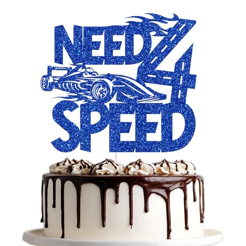 Need 4 Speed Cake Topper, Racing Car 4th Birthday Cake Topper, Happy 4th Birthday, Race Car Themed 4 Years Old Party Decorations, Blue Glitter Need 4 Speed Cake Topper, Racing Car 4th Birthday Cake Topper, Happy 4th Birthday, Race Car Themed 4 Years Old Party Decorations, Blue Glitter von Jenrtvis