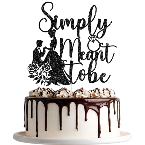 Tortenaufsatz mit Aufschrift "Simply Meant To Be", Halloween-Hochzeitstortendekoration, Till Death Do Us Party, Halloween, Verlobung, Hochzeitstag, Party-Dekorationen, schwarzer Glitzer Tortenaufsatz mit Aufschrift "Simply Meant To Be", Halloween-Hochzeitstortendekoration, Till Death Do Us Party, Halloween, Verlobung, Hochzeitstag, Party-Dekorationen, schwarzer Glitzer von Jenrtvis