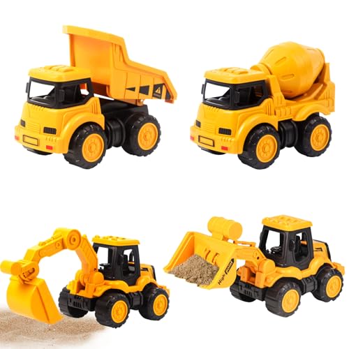 Jenshhch 4-Teiliges Sandspielzeug Set Bagger Sandkasten Baufahrzeuge aus Kunststoff Für Kinder Ab 3 Jahren | Spielzeug für Strand und Sandkasten (C) von Jenshhch