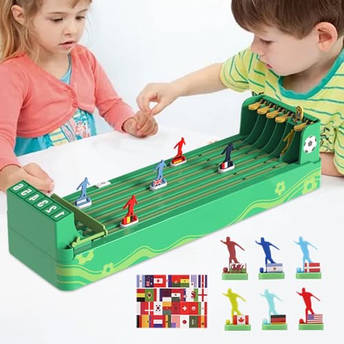 Jenshhch Pferderennen und Fußball Kombi-Spielset aus Kunststoff - Familienspiel für Erwachsene Kinder mit 34cm Rennbahn 35cm Feld - Kompaktes Tischspiel für Partys Geburtstage (A) von Jenshhch