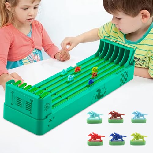 Jenshhch Pferderennen und Fußball Kombi-Spielset aus Kunststoff - Familienspiel für Erwachsene Kinder mit 34cm Rennbahn 35cm Feld - Kompaktes Tischspiel für Partys Geburtstage (B) von Jenshhch