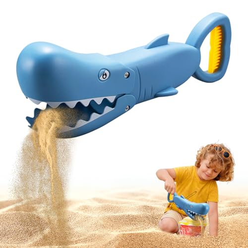 Jenshhch Strandspielzeug Sandbagger Handbagger Edelstahl Sandschaufel mit Hai Nilpferd Krokodil Wal Design – Perfektes Kinderspielzeug für Sandkasten Strand und Garten (A) von Jenshhch