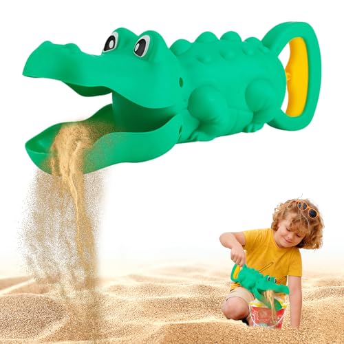 Jenshhch Strandspielzeug Sandbagger Handbagger Edelstahl Sandschaufel mit Hai Nilpferd Krokodil Wal Design – Perfektes Kinderspielzeug für Sandkasten Strand und Garten (C) von Jenshhch