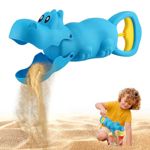 Jenshhch Strandspielzeug Sandbagger Handbagger Edelstahl Sandschaufel mit Hai Nilpferd Krokodil Wal Design – Perfektes Kinderspielzeug für Sandkasten Strand und Garten (D) von Jenshhch