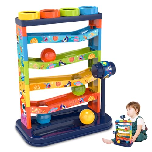 Ball Drop, Ball Drop-Spielzeug, 5-Tier-Ball-Tropfen-Turm mit wirbelnden Rampen, Hammer- und 4 Kugeln, ABS Plastik Bildungsball Drop-Spielzeug für Babys Kleinkinder 3 Jahre alt, Bälle für Kleinkinder Ball Drop, Ball Drop-Spielzeug, 5-Tier-Ball-Tropfen-Turm mit wirbelnden Rampen, Hammer- und 4 Kugeln, ABS Plastik Bildungsball Drop-Spielzeug für Babys Kleinkinder 3 Jahre alt, Bälle für Kleinkinder von Jeorywoet