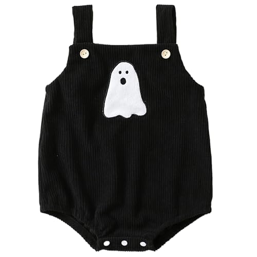 Jeorywoet Baby Halloween Kostüme süßer Geister Halloween Baby Kleidung Haut freundlich und atmungsaktiv 0-3 Monate Mädchen/Jungen Outfit Goth Stoff Neugeborene Strampler Jumpsuit, Kostüme, Größe 70 von Jeorywoet