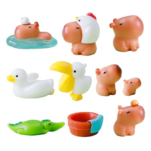 Jeorywoet Capybara Toys, Mini Capybara, 10pcs niedliche Figur, Mini -Harz -Tiere für Dollhouse Micro Landscape Geburtstag Party Kuchen -Topper Desktop, Harz Jeorywoet Capybara Toys, Mini Capybara, 10pcs niedliche Figur, Mini -Harz -Tiere für Dollhouse Micro Landscape Geburtstag Party Kuchen -Topper Desktop, Harz von Jeorywoet