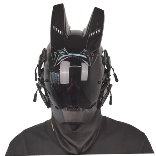 Jeorywoet Cyberpunk -Maske mit Horn -Futuristische Maske für Männer PC Dekorative Punkmaske mit Gesichtsmaske Cybermaske für Cosplay Party Halloween Music Festival, Punk Mask Jeorywoet Cyberpunk -Maske mit Horn -Futuristische Maske für Männer PC Dekorative Punkmaske mit Gesichtsmaske Cybermaske für Cosplay Party Halloween Music Festival, Punk Mask von Jeorywoet