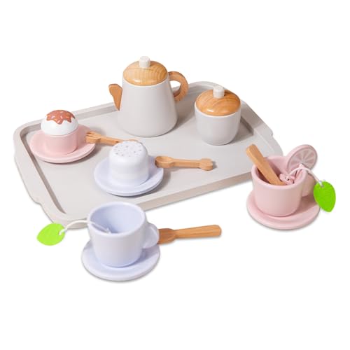 Jeorywoet Kinder Tee-Set, Kindersets für Kinder, Trep-Play-Tee-Set, Silikontee-Tassen-Set mit Holzschalen für Mädchen Jungen ab 3 Jahren, Tee-Sets für Mädchen Jeorywoet Kinder Tee-Set, Kindersets für Kinder, Trep-Play-Tee-Set, Silikontee-Tassen-Set mit Holzschalen für Mädchen Jungen ab 3 Jahren, Tee-Sets für Mädchen von Jeorywoet