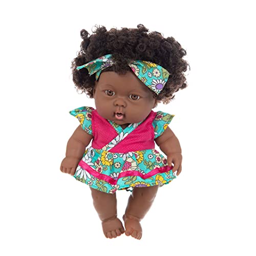 Schwarze wiedergeborene Puppen, schwarze Babypuppen 7,87 Zoll Afroamerikaner Babypuppe bewegliche gemeinsame lebensechte schwarze wiedergeborene Puppen für Kindergeschenke Festivals, Wiedergeborene P von Jeorywoet