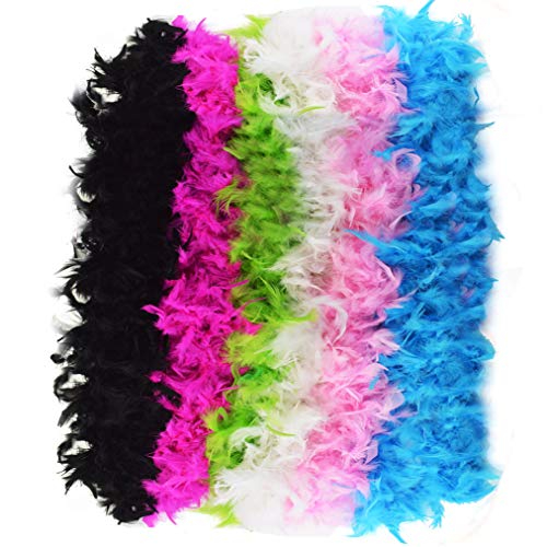 Jerbro, Federboa, bunt und weich, für Damen und Mädchen Glamour-Party, Kostüm-Party, Geburtstag, Fasching, Karneval, Junggesellinnenabschied, 6 Stück - 2 Meter Jerbro, Federboa, bunt und weich, für Damen und Mädchen Glamour-Party, Kostüm-Party, Geburtstag, Fasching, Karneval, Junggesellinnenabschied, 6 Stück - 2 Meter von Jerbro