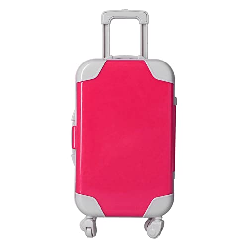 Jerliflyer Puppenkoffer, Koffer Simulierte Lebendige Tragbare Exquisite Gepäckkoffer Puppenzubehör für 18-Zoll-Mädchenpuppen(Rosa lila) von Jerliflyer