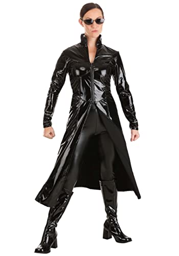 Jerry Leigh The Matrix Trinity Fancy Dress Costume for Women, Long Black Jacket for Matrix Cosplay Party & Halloween Couples Fancy Dress Costumes X-Large von Jerry Leigh