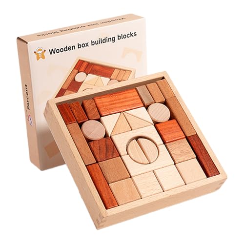 Große Holzblöcke mit abgerundeten Kanten, 17x17x3,3 cm, Naturholzblockset, Gebäude- und Stapelspielzeug, Bildung, für Vorschule, Babyspiel, Kindergarten, Klassenzimmer von Jeruytgh
