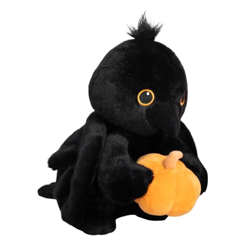 Jeruytgh Halloween Plüschspielzeug, Mit Gruseligem Design, 30 cm, Weiches Puppenhause, Realistisches Schwarzes Vogel Gefülltes Tier, Sammler- Und Dekorations-, Ausstellungen Und Kuscheln von Jeruytgh