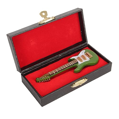Miniatur-Gitarren-Modell-Spielzeug, Miniatur-Gitarre 10 Cm, Musikinstrument, Lindenholz-Dekor, Mikro, mit Aufbewahrungsbox für Familie von Jerys