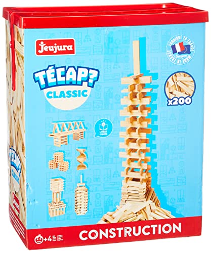 JeuJura Holzspielzeug Bauklötzer Tecap Classic, Karton mit 200 Klötzern von Jeujura