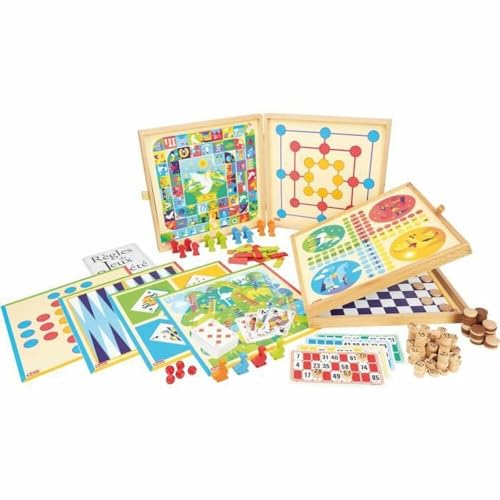 JeuJura 8124 – Coffret de Klassiker Spiel 150, Regeln – Spielsteine Holz von Jeujura