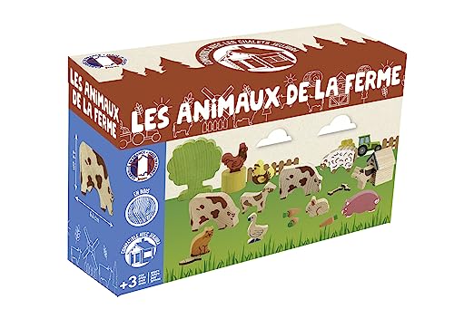 Jeujura - Farm Animals Bauspiele, Mehrfarbig (J8270) von Jeujura