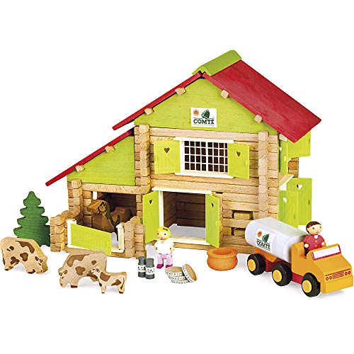 Jeujura - 8054 - Baukasten - Count Chalet mit LKW und Tieren - 180 Teile, Weiß von Jeujura