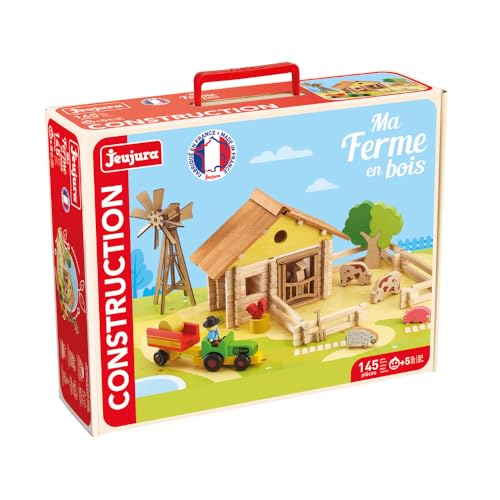 Jeujura Mein Bauernhof aus Holz – 145 Teile – Bauspiel im Kartonkoffer – ab 5 Jahren – Agilität – Kreativität – Handhabung – Katalog im Lieferumfang enthalten – 8041 Jeujura Mein Bauernhof aus Holz – 145 Teile – Bauspiel im Kartonkoffer – ab 5 Jahren – Agilität – Kreativität – Handhabung – Katalog im Lieferumfang enthalten – 8041 von Jeujura