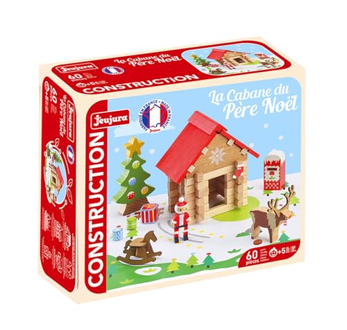 Jeujura - Weihnachtsmannhütte – 60 Teile – Bauspiele im Koffer aus Karton – ab 5 Jahren – Agilität – Kreativität – Handhabung – Katalog im Lieferumfang enthalten – 8214 von Jeujura