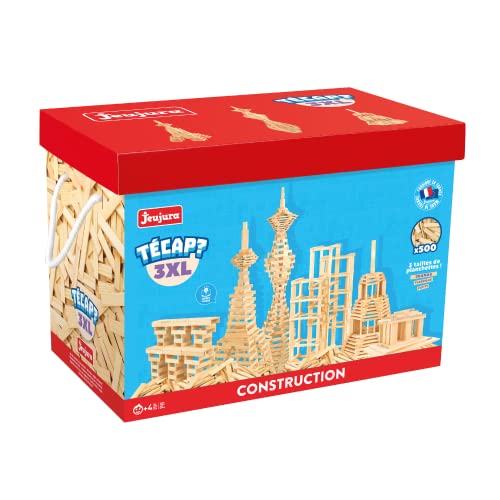 Jeujura - 8324 – Tecap Brettfass 3XL – 500 Teile – Kinderspiel – Spiel für Spaß mit der Familie – ab 4 Jahren – Format 3XL – 3 Größen 3 mal mehr Konstruktion von Jeujura