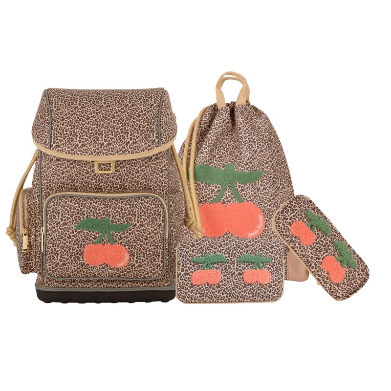 Jeune Premier Schulranzen-Set Ergomaxx Leopard Cherry 4tlg. von Jeune Premier