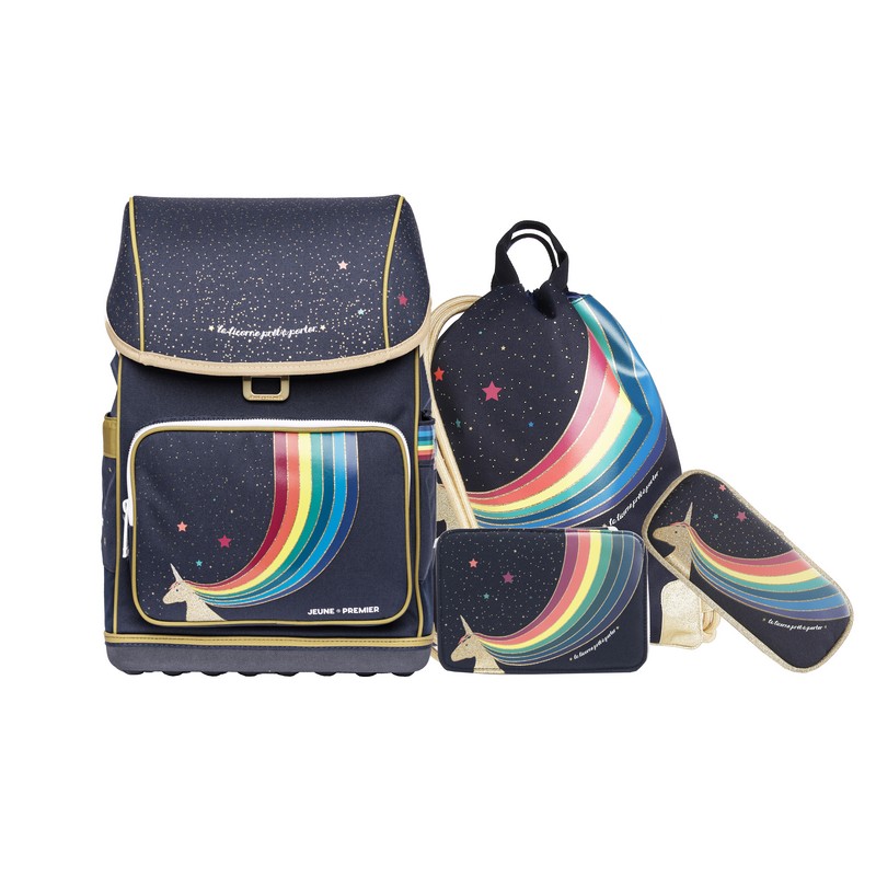 Jeune Premier Schulranzen-Set Ergomaxx Unicorn Gold 4tlg. von Jeune Premier