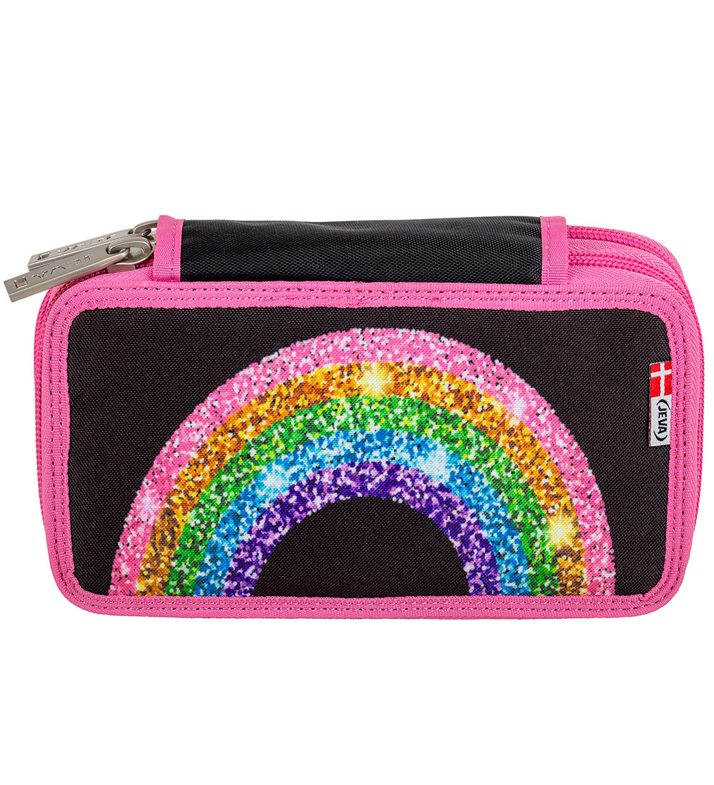Jeva Federmäppchen m. Inhalt - Twozip - Shimmer Rainbow - Jeva - One Size - Federmäppchen von Jeva
