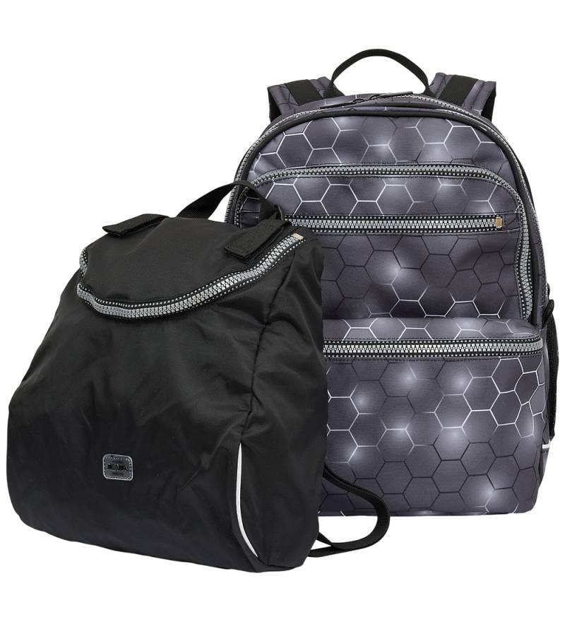 Jeva Schulranzen - Square - Black Sechseck - Jeva - One Size - Schulranzen Jeva Schulranzen - Square - Black Sechseck - Jeva - One Size - Schulranzen von Jeva