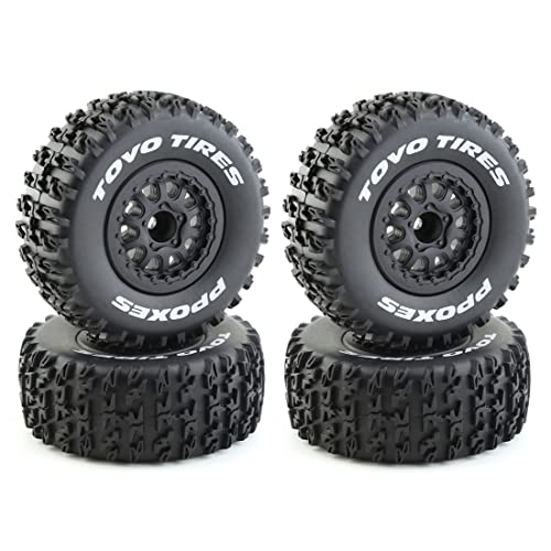 Jewecutger 4 StüCk 112 Mm 1/10 Short Course Truck Reifen Rad mit 12 Mm Sechskant für Slash Arrma SENTON VKAR 10SC RC Car von Jewecutger