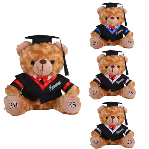 Jeweidea Personalisierter Plüschbär mit Diplom-Doktorandenhut, Schulabschluss, Universitätsabschluss, Matura Geschenk, Bestandene Prüfung Geschenk, Bachelor Abschluss Geschenk (#2) von Jeweidea