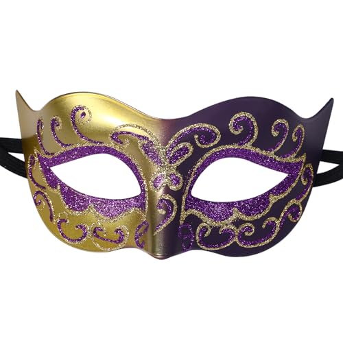 JewelryWe Maskerade Venezianische Maske Herren: Lila Maskenball Masken Männer Vintage Karnevalsmaske Augenmaske Gesichtsmaske für Halloween Kostüm Cosplay Abschlussball Weihnachten Zubehör von JewelryWe