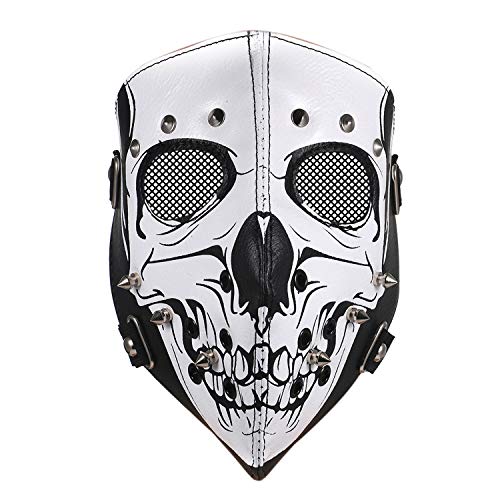 JewelryWe Totenkopf Maske Leder Gesichtsmaske: Schweiz Weiß Geistermaske Horror Ghost Schädel Vollgesichtsmaske Kostüm Maske für Sport Halloween Cosplay JewelryWe Totenkopf Maske Leder Gesichtsmaske: Schweiz Weiß Geistermaske Horror Ghost Schädel Vollgesichtsmaske Kostüm Maske für Sport Halloween Cosplay von JewelryWe
