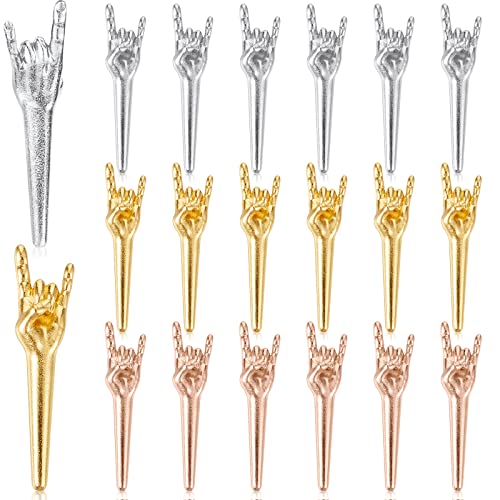 Jexine Metallklammern, 18 Stück, passend für 1/8 Löcher, lustige Fingergeste, 3 Farben, einzigartige Kneipen-Heringe, Spielzeug für Spielzubehör, traditionelles Brettspiel (Rock) von Jexine
