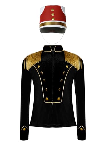 Jhaoyu Jungen Mädchen Zirkus Kostüm Langarm Samt Jacke mit Hut Set Zirkusdirektor Uniform Cosplay Halloween Karneval Fasching Verkleidung Schwarz 134-140 Jhaoyu Jungen Mädchen Zirkus Kostüm Langarm Samt Jacke mit Hut Set Zirkusdirektor Uniform Cosplay Halloween Karneval Fasching Verkleidung Schwarz 134-140 von Jhaoyu