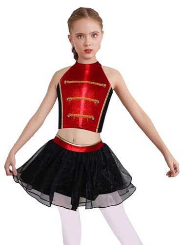 Jhaoyu Mädchen Zirkus Kostüme Set Pailletten ärmellos Crop Top mit Tuturock Weihnachts Ehrengarde Zirkusdirektor Cosplay Fasching Karneval Kostüm Rot 122-128 Jhaoyu Mädchen Zirkus Kostüme Set Pailletten ärmellos Crop Top mit Tuturock Weihnachts Ehrengarde Zirkusdirektor Cosplay Fasching Karneval Kostüm Rot 122-128 von Jhaoyu