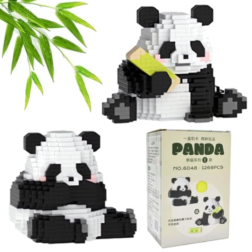 2 In 1 Mini Panda Bausteine Panda Klemmbausteine Set Panda Bricks Tier Building Block Set Klemmbausteine Tiere 1268 Stück Panda Baustein Bauspielzeugsteine für Kinder Ab 9 Jahren, Erwachsene von JhavexToy