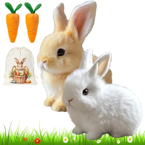 Jhbsou Bunny Pal - Sherum Bunny Pal, Yoolif/Fanyil/Bunny Pal, Yoolif Bunnypal, Petsboro Bunnypal, Bunby - My Realistic Bunny Toy, That Moves Jumping, Twitching, and Shaking Ears, Handmade (2*A) von Jhbsou