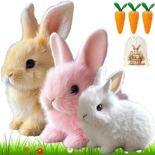 Jhbsou Bunny Pal - Sherum Bunny Pal, Yoolif/Fanyil/Bunny Pal, Yoolif Bunnypal, Petsboro Bunnypal, Bunby - My Realistic Bunny Toy, That Moves Jumping, Twitching, and Shaking Ears, Handmade (3*Mix) von Jhbsou