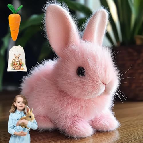 Jhbsou Petsboro Bunny Pal Hase, Pets Boro Bunny Pal, Sherum Bunny Pal, Interaktiver/Fanyil/Pessboro/Yoolif/Lifweb Bunny Pal Mein Realistisches Kaninchen, My Interactive Realistic Bunny Hops (Pink) von Jhbsou