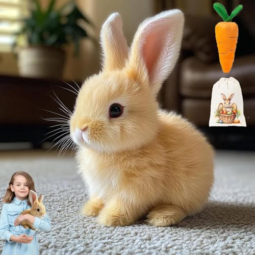 Jhbsou Petsboro Bunny Pal Hase, Pets Boro Bunny Pal, Sherum Bunny Pal, Interaktiver/Fanyil/Pessboro/Yoolif/Lifweb Bunny Pal Mein Realistisches Kaninchen, My Interactive Realistic Bunny Hops (Yellow) von Jhbsou